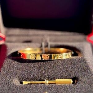Gold Bangle Bracelet with Screwdriver